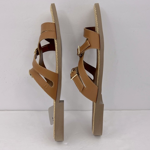 LOTTINI, VACCHETTA MULTI STRAP, BROWN LEATHER FLAT SANDALS, SIZE US 9.5 EU 41 - Picture 10 of 16